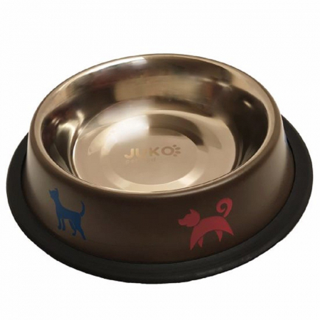 Castroane pentru Mancare si Apa Caini - Castron inox antiderapant color 2,35 litri