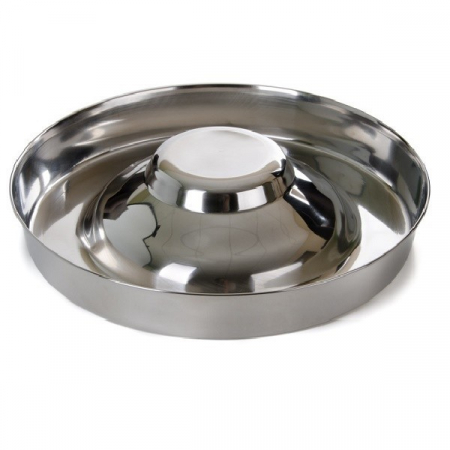 Castroane pentru Mancare si Apa Pisici - Castron inox pt caini juniori diametru 39 cm