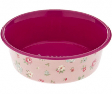 Castroane pentru Mancare si Apa Caini - Castron metalic pink 0,47 litri
