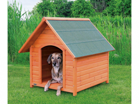 Custi si Genti Transport pentru Caini - Casuta Cabana Din Lemn Pentru Caini, L: 96x105x112 cm, Maro, 39533