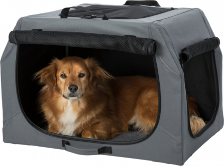 Custi si Genti Transport pentru Caini - (-20%) Geanta Transport Auto/Cazare Caini, Easy, XS-S: 50x33x36 cm, Gri, 39732
