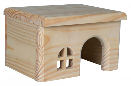Custi si Accesorii - Casuta Pentru Hamsteri, Lemn, 15x12x15 cm, 61261