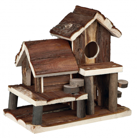 Custi si Accesorii - Casuta Lemn Natural Rozatoare 25x24x16 cm 61779