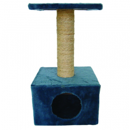 Accesorii pentru Pisici - Casuta & Stalp blue 30/30/55 cm