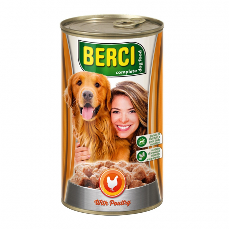 Hrana Umeda pentru Caini - Hrana Umeda Pentru Caini, Berci Adult, Pasare, 1240 g