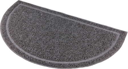 Litiere pentru Pisici - Covoras In Fata Litierei, Forma Semicircular, PVC, 59 x 35 cm, Antracit, 40386