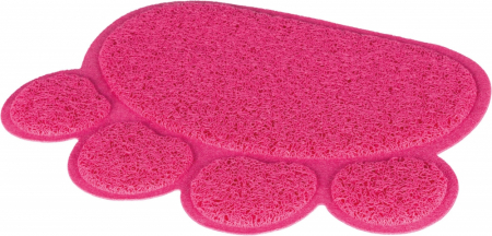 Igiena Pisici - Covoras In Fata Litierei, Forma Labuta, PVC, 40 x 30 cm, Roz, 40387