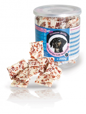 Recompense si Suplimente pentru Caini - Recompense Pentru Caini, Cuburi Din Carne De Rata, Orez Si Iaurt, 200 g, A04454