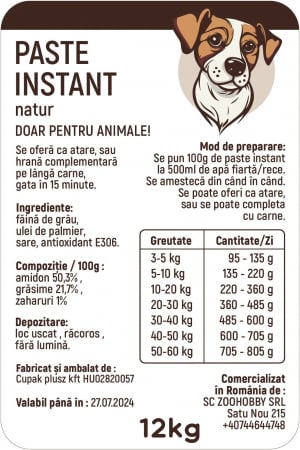 Cupak Paste Instant pentru Caini 13.5 kg [4]