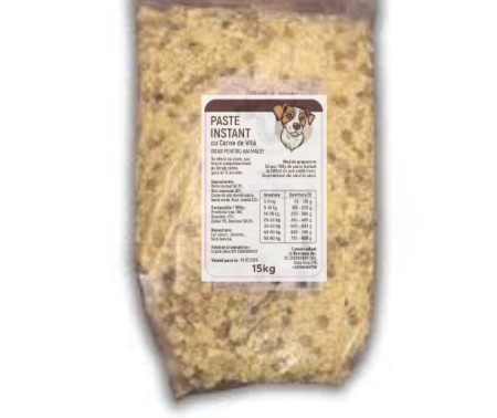 Paste Instant Caini - Cupak Paste Instant pentru Caini Cu Carne de Vita 15 kg