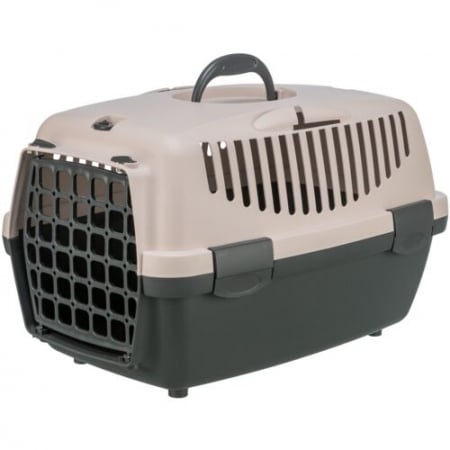 Custi si Genti Transport pentru Caini - Cusca De Transport, Capri 1, XS: 32x31x48 cm, Pana la 6 kg, Gri Inchis/Roz Pal, 39818