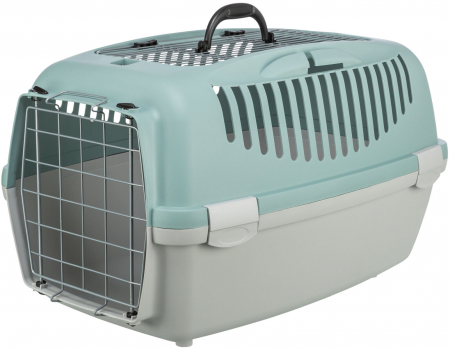 Custi si Genti Transport pentru Caini - Cusca De Transport, Capri 3 Open Top, S: 40x38x61 cm, Pana la 12 kg, Gri Deschis/Verde Salvie, 39869