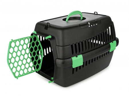 Custi si Genti Transport pentru Caini - Cusca de transport Teddy Green 50/33/33 cm