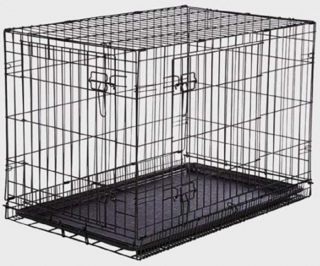 Custi si Genti Transport pentru Caini - Cusca metalica cu tava pvc 60 x 42 x 50 cm