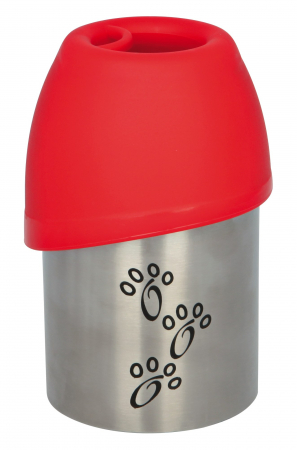 Castroane pentru Mancare si Apa Caini - Flacon Cu Castron Pentru Apa, Otel Inoxidabil/Plastic, Portabila, 0.3 l, Diverse Culori, 24605