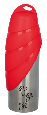 Castroane pentru Mancare si Apa Caini - Flacon Cu Castron Pentru Apa, Otel Inoxidabil/Plastic, Portabila, 0.75 l, Diverse Culori, 24606
