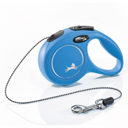 Lese pentru Caini - Flexi clasic basic snur 3m/8kg SX albastru