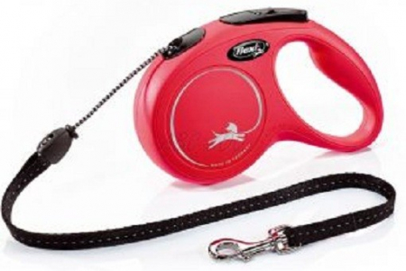 Lese pentru Caini - Flexi clasic basic snur 5m/20kg M rosu