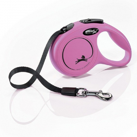Lese pentru Caini - Flexi compact banda 3 m/12 kg Sx roz