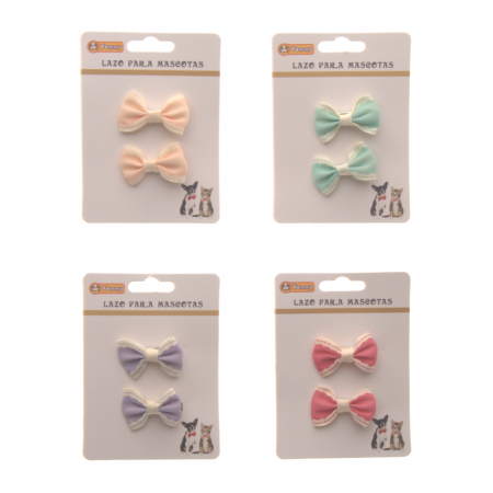 Produse pentru Caini - Fundite duo color cu clema 2 buc/set