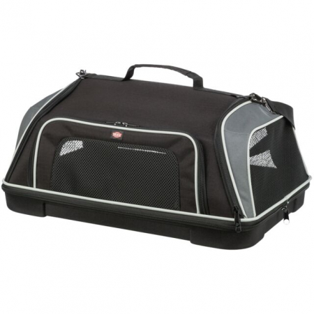 Custi si Genti Transport pentru Caini - Geanta De Transport Animale Companie, Pentru Avion, Airline, 55x23x40 cm, Pana la 7 kg, Negru/Gri, 28907