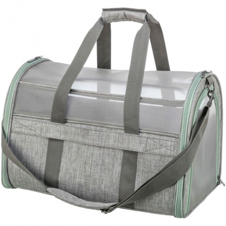 Custi si Genti Transport pentru Caini - Geanta De Transport, Dillon, 33x32x54 cm, Pana la 10 kg, Gri/Verde Menta, 28908