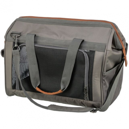 Custi si Genti Transport pentru Caini - (-20%) Geanta De Transport, Finlay, 43x26x32 cm, Pana la 10 kg, Negru/Gri, 28909