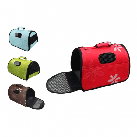 Custi si Genti Transport pentru Caini - Geanta transport & flori 37/22/20 cm - S