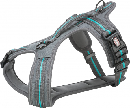 Hamuri pentru Caini - Ham Fusion Touring, M-L: 61-75 cm/30 mm, Gri Grafit/Albastru Ocean, 207537