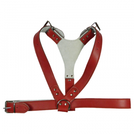 Hamuri pentru Caini - Ham piele lata 85 - 95 cm Nr 4 rosu