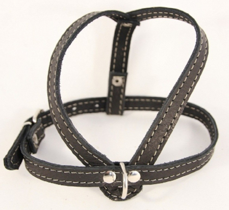 Hamuri pentru Caini - Ham piele reglabil 57 - 67 cm Nr 2 negru