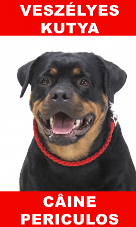 Accesorii Acasa si Mobilier - Indicator caine periculos Rottweiler Bilingvă