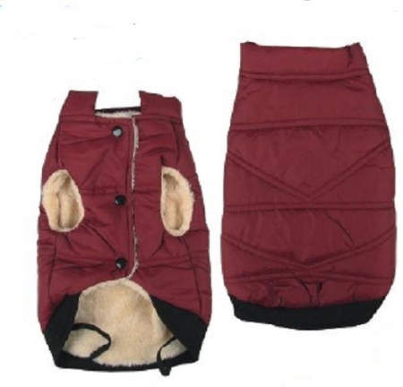 Imbrăcåminte si Încălțăminte pentru Caini - Jacheta imblanita & capison Bordo - NR 30