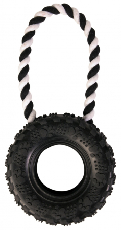 Jucarie Pentru Caini, Anvelopa Pe Sfoara, 15 cm/31 cm, Lime, 33702 [1]