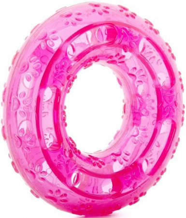 Jucarii pentru Caini - Jucarie cerc TPR dental pink 12 cm