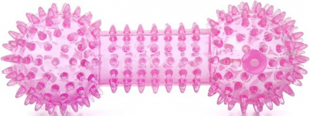 Jucarii pentru Caini - Jucarie gantera dental pink 15 cm