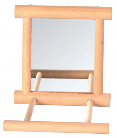 Produse pentru Pasari - Jucarie Leagan cu Oglida In Rama de Lemn 9x9 cm 5861