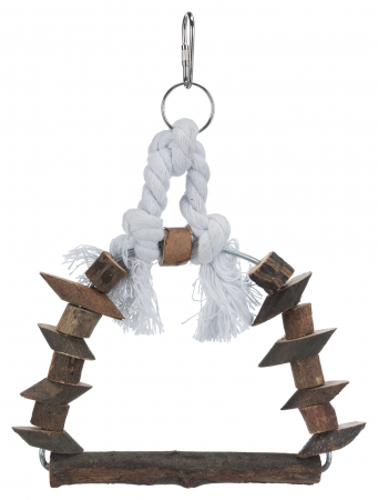 Accesorii pentru Pasari - Leagan Arc Pentru Pasari, Sfoara/Lemn De Scoarta, 15x20 cm, 5890