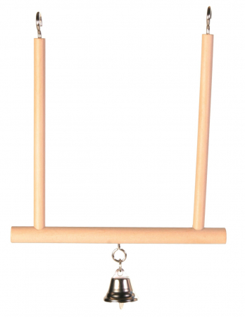 Accesorii pentru Pasari - Jucarie Leagan Lemn cu Clopotel 12x13 cm 5830