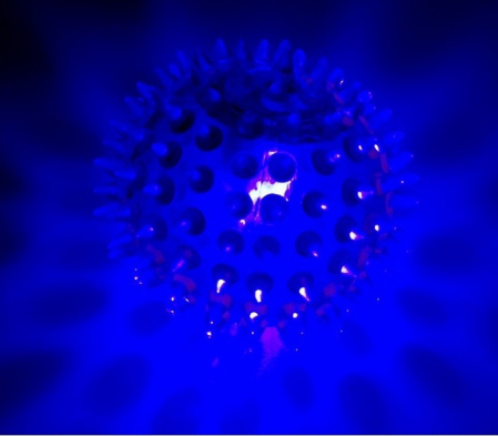 Jucarii pentru Caini - Jucarie minge albastra cu led Ø 5,5 cm