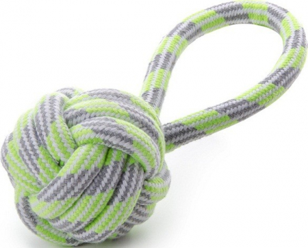 Jucarii pentru Caini - Jucarie minge franghie & maner green 9 cm