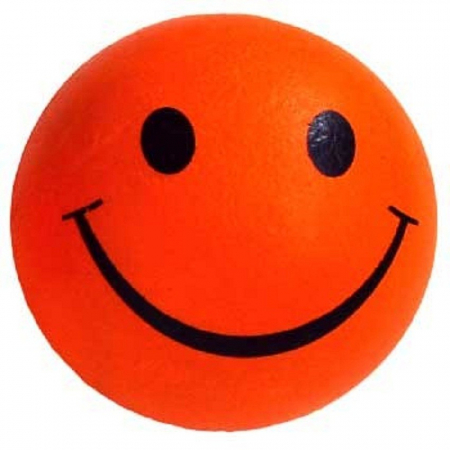 Jucarii pentru Caini - Jucarie minge plina Emoji Ø 5,7 cm portocalie