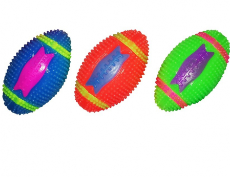 Jucarii pentru Caini - Jucarie minge rugby cu led 11 cm