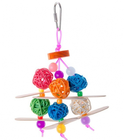 Produse pentru Pasari - Jucarie mingi color pt pasari 15 cm