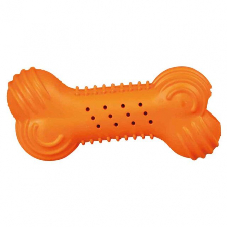 Jucarii pentru Caini - Jucarie Pentru Caini, Os Fosnitor, Cauciuc, 11 cm, Diferite Culori, 34848