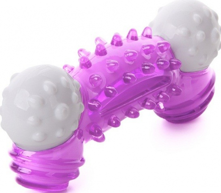 Jucarii pentru Caini - Jucarie os TPR hard dental pink 12,5 cm