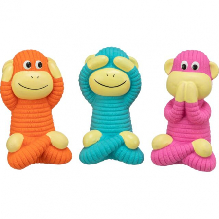 Jucarii pentru Caini - Jucarie Pentru Caini, Maimuta, Latex, Cu Sunet, 12 cm, Diferite Culori/Figuri, 35523