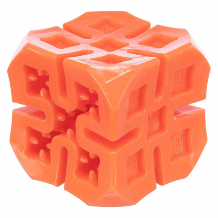 Produse pentru Caini - (-20%) Jucarie Pentru Caini, Snack Cub, 6 cm, Portocaliu, 33411