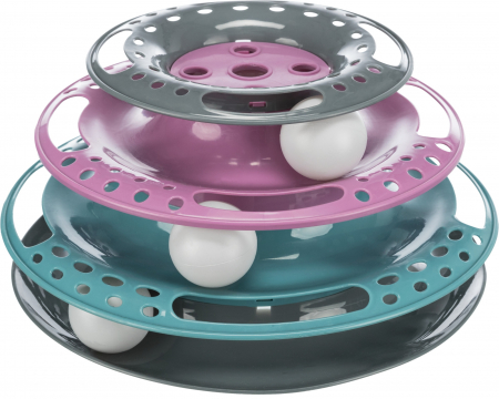 Jucarii pentru Pisici - Jucarie Pentru Pisici, Circuit Turn Prinde Mingile, 25x13 cm, 41345
