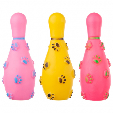 Jucarii pentru Caini - Jucarie popice mix color 14 cm